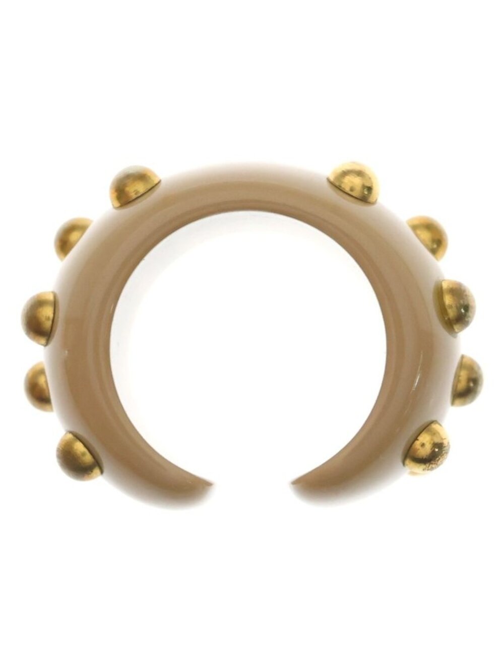 Chanel CC Logo Studded Ring Beige Gold - Picture 6 of 8